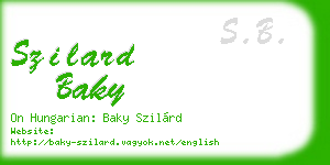 szilard baky business card