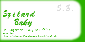 szilard baky business card